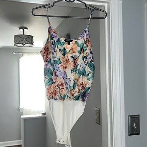 Express Floral Satin Bodysuit